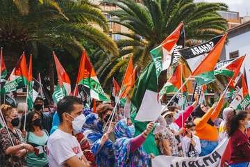 Telde secunda en la capital la concentración por la autodeterminación del pueblo saharaui/TA, Acfi Press y José Manuel García.