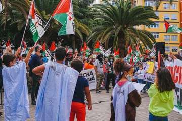 Telde secunda en la capital la concentración por la autodeterminación del pueblo saharaui/TA, Acfi Press y José Manuel García.