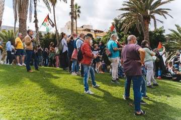 Telde secunda en la capital la concentración por la autodeterminación del pueblo saharaui/TA, Acfi Press y José Manuel García.