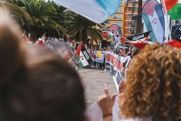 Telde secunda en la capital la concentración por la autodeterminación del pueblo saharaui/TA, Acfi Press y José Manuel García.