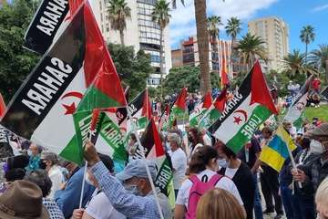 Telde secunda en la capital la concentración por la autodeterminación del pueblo saharaui/TA, Acfi Press y José Manuel García.