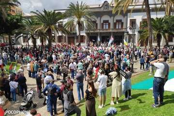 Telde secunda en la capital la concentración por la autodeterminación del pueblo saharaui/TA, Acfi Press y José Manuel García.