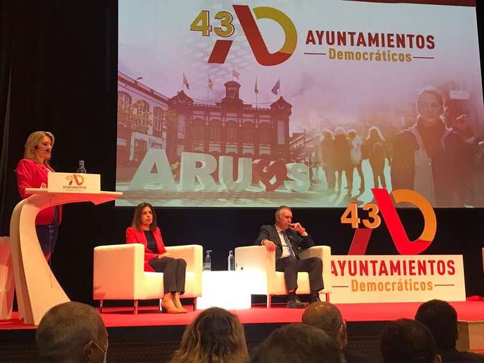 La alcaldesa de Telde, en el debate celebrado en Arucas/TA.