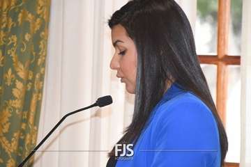 Lectura del manifiesto por Carla Demetrio en el Pleno de Telde de este martes/TA.