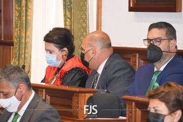 Lectura del manifiesto por Carla Demetrio en el Pleno de Telde de este martes/TA.