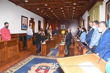 Lectura del manifiesto por Carla Demetrio en el Pleno de Telde de este martes/TA.