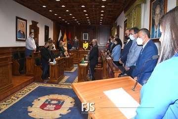 Lectura del manifiesto por Carla Demetrio en el Pleno de Telde de este martes/TA.