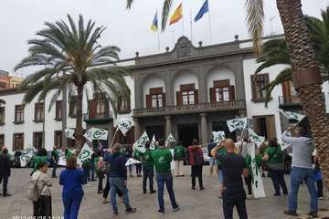 Telde en las protestas de CSIF y Jupol para denunciar la pérdida del poder adquisitivo de los funcionarios/TA.