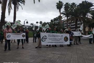 Telde en las protestas de CSIF y Jupol para denunciar la pérdida del poder adquisitivo de los funcionarios/TA.