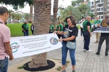 Telde en las protestas de CSIF y Jupol para denunciar la pérdida del poder adquisitivo de los funcionarios/TA.