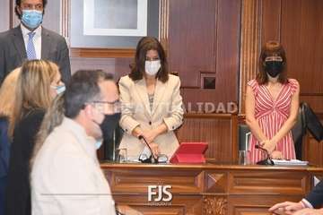 El Pleno de Telde reitera su rechazo a la lacra machista con la voz de la trabajadora social Marta Morales/Francisco Javier Santana.