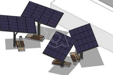 Proyecto de colocación de pérgolas en la entrada al edificio de El Cubilo/TA.