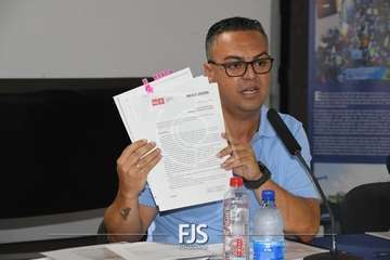 Rueda de prensa de los concejales Agustín Déniz y Soledad Hernández/Francisco Javier Santana.