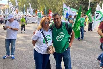 Delegados sindicales de Telde en la movilización de CSIF en Madrid/TA.