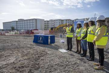 Acto de colocación de la primera piedra de las obras de ampliación de la Residencia Mixta de Taliarte/TA.