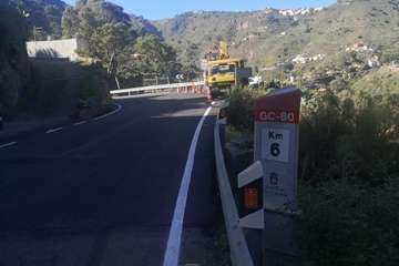 El Cabildo reabre al tráfico la carretera de Las Goteras (Telde), afectada por la tormenta Hermine/TA.