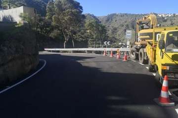 El Cabildo reabre al tráfico la carretera de Las Goteras (Telde), afectada por la tormenta Hermine/TA.