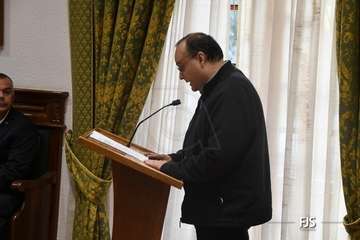  Benjamín Ramírez, el primer sacerdote que alza la voz en el Pleno de Telde contra la lacra machista/fFJS Fotografía.