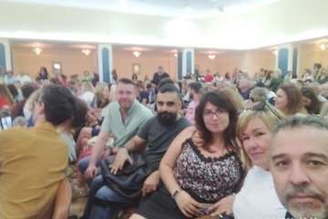 Yolanda Díaz y Alberto Rodríguez alegan en Telde sobre Canarias y España/TA y Acfi Press.