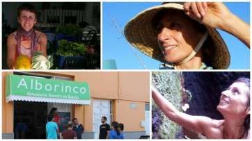 Loli Rodríguez y portada de su negocio (Foto TA)