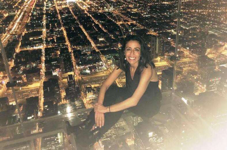 Ángeles Electra, en un rascacielo de Nueva York (Foto TA)