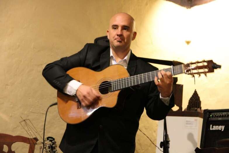 Gonzalo Macías, el dia que presentó su disco en la Casa-Museo León y Castillo (Foto Jesús Ruiz Mesa)