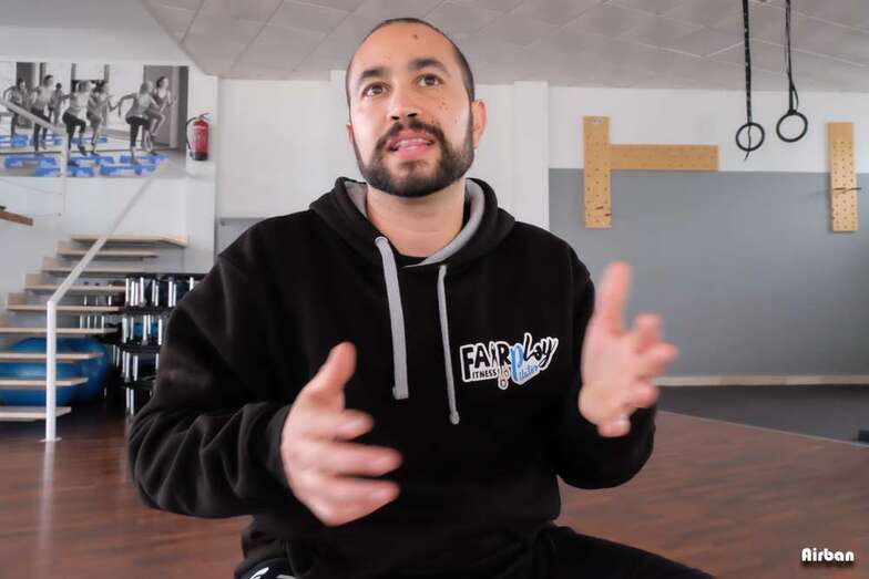 Yeray Ojeda, en su gimnasio (Foto Airban)