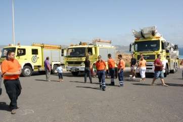 Imagen de archivo de efectivos del Protección Civil de Telde (Foto TA)