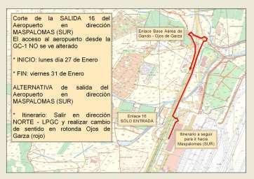 Itinerario alternativo al cierre de la salida 16 a la GC-1 (Foto Acfi Press)
