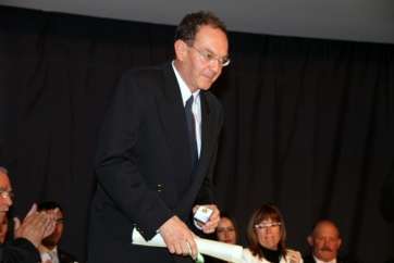 Luis Arencibia,  en el acto de este domingo en Artenara (Foto TA)