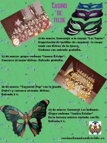 Cartel de los actos de Carnaval en El Casino de Telde (Foto TA)