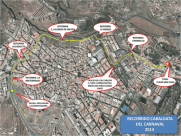 Recorrido de la cabalgata de este año (Foto TA)