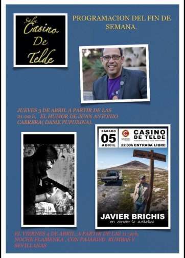 Cartel de actuaciones en El Casino este fin de semana (Foto TA)