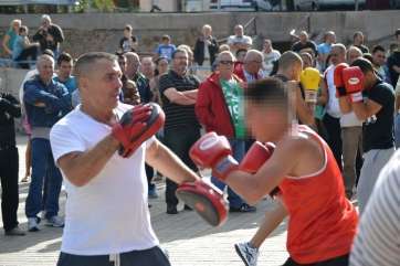Kid Telde, en una exhibición de boxeo en Jinámar (Foto TA)