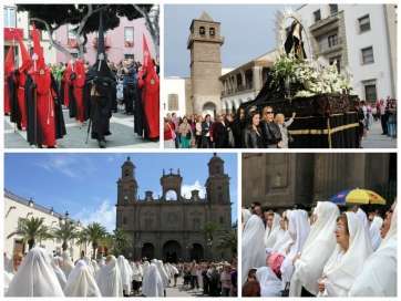 Momentos de las dos procesiones (Foto Isabel Quintana y Jesús Ruiz Mesa)