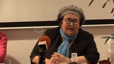 La escritora Pepa Aurora, durante el pregón del pasado viernes (Foto TA)