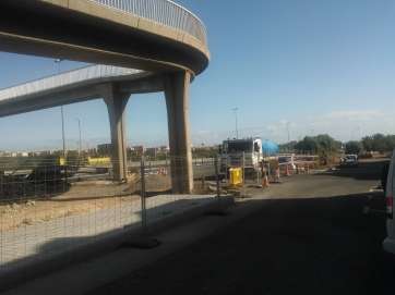 Cierre de la salida hacia la GC-1 desde Marpequeña (Foto TA)