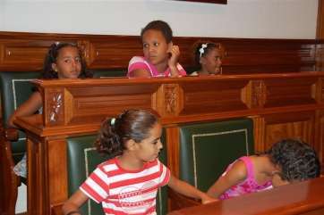 Imagen de archivo de niños saharauis en las Casas Consistoriales de Telde (Foto TA)