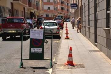Trabajos en la calle Profesor Francisco Cruz (Foto TA)