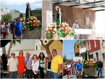 Montaje fotográfico de la misa y procesión de este viernes en La Viña (Foto Francisco J. Santana)