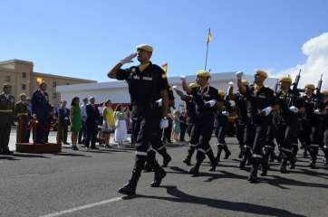Un momento de la celebración castrense en la Base Aérea de Gando (Foto TA)