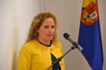 Elena Brito durante la lectura del manifiesto (Foto Daniel Ojeda)