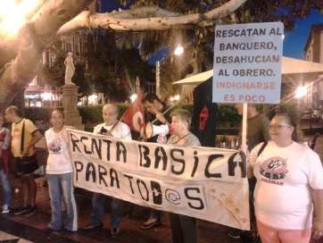 La protesta tuvo lugar en la capital grancanaria (Foto TA)