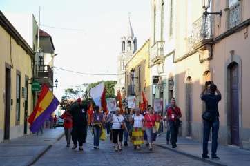Momento de la protesta, iniciada en San Juan (Foto TA)
