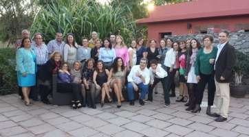 Georgina Rodríguez junto a sus compañeros en la fiesta de despedida (Foto TA)