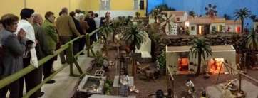 Vista parcial del nacimiento canario de Manuel Sánchez, anoche en el acto inaugural (Foto TA)