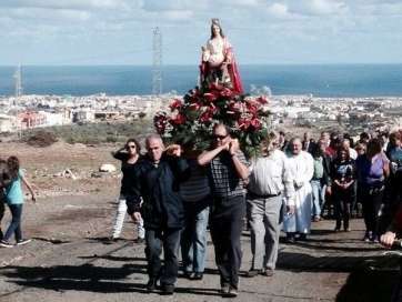 Momento de la procesión de este domingo (Foto Festejos Telde)