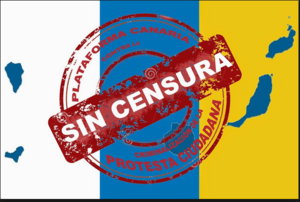 Cartel de la Plataforma Canaria Contra la Criminalización de la Protesta Ciudadana (Foto TA)
