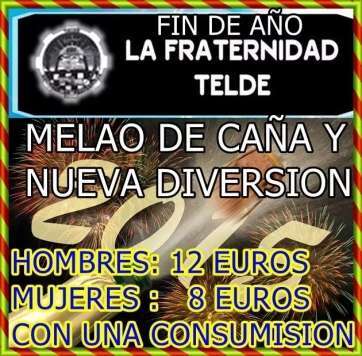 Cartel de la fiesta de Año Nuevo en La Fraternidad (Foto TA)
