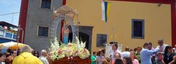 La imagen de la Virgen de las Nieves en la procesión del pasado mes de agosto (Foto Antonio Alí)